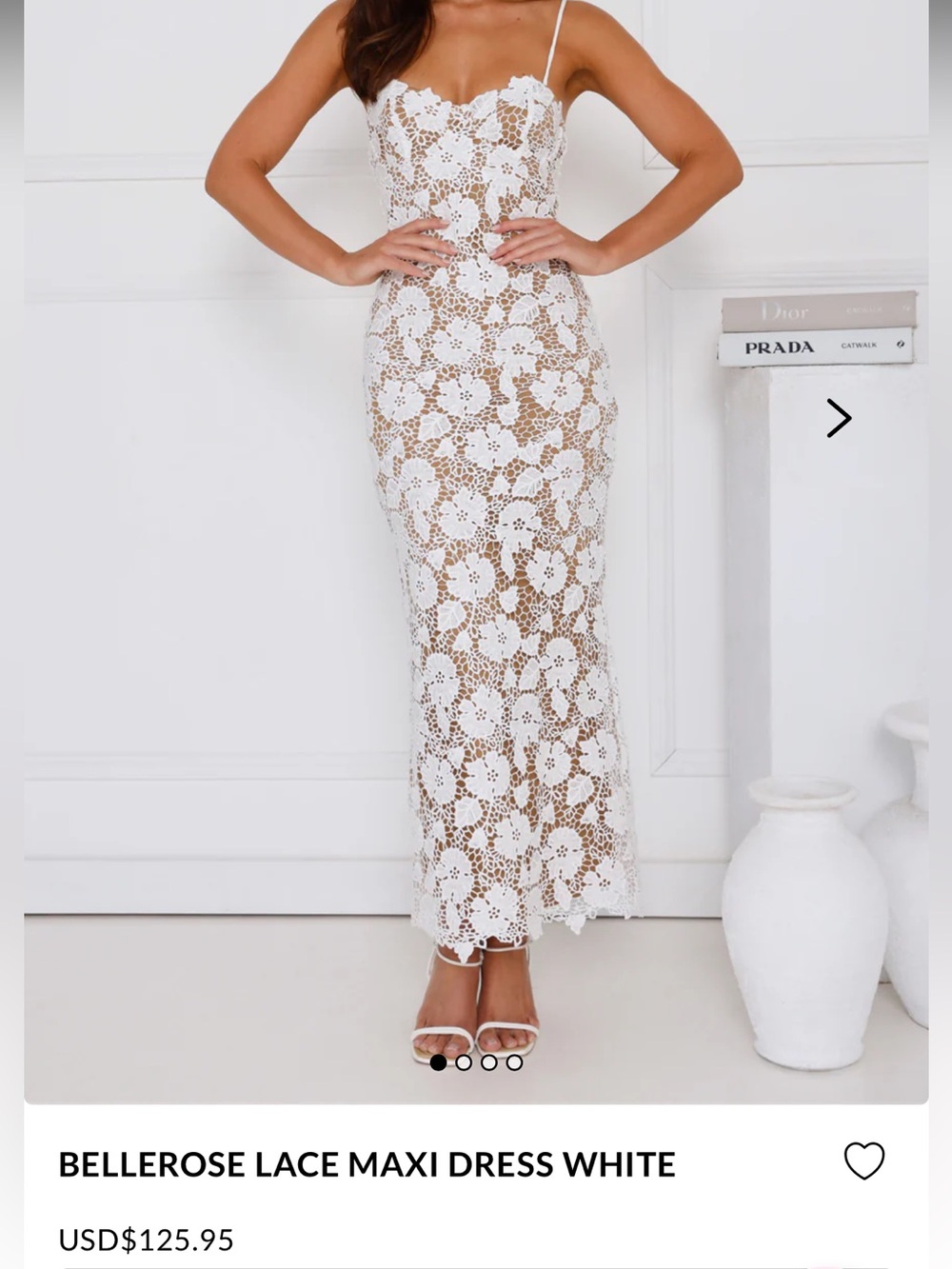 Hello Molly White Crochet Maxi Dress